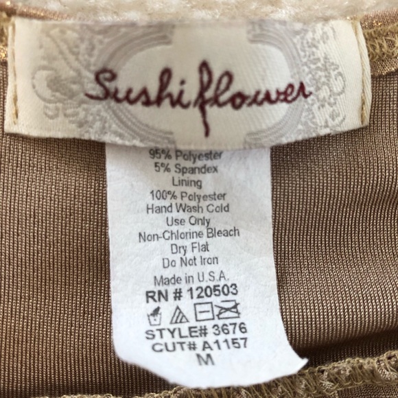 Sushiflower Gold Metallic Short Sleeve Slip Dress - Picture 14 of 14